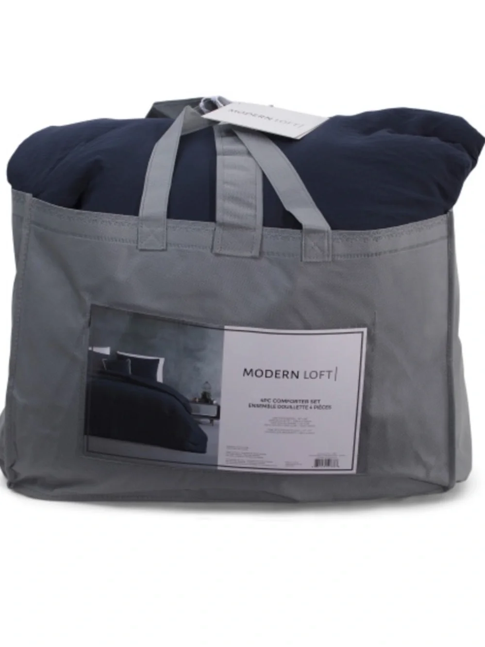 Modern Loft Navy 4-Piece Comforter Set